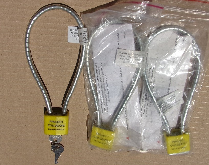 Lot of 3 Gun Lock  Firearm Gun Storage Safety Cable w/ Two Keys — NEW
