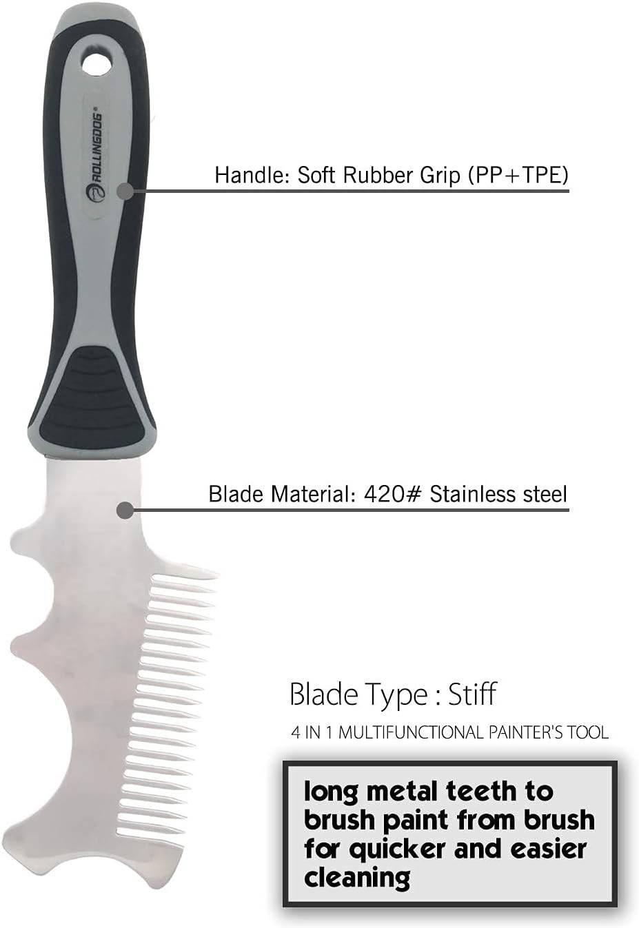 4 in 1 Paint Brush Comb - Paint Brush&Roller Cleaner Tool