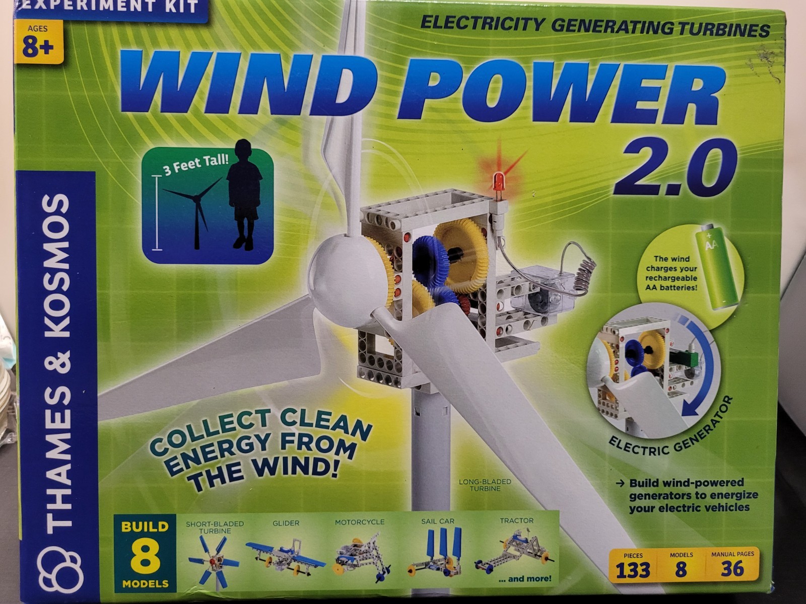Wind Power 2.0 Thames & Kosmos Electricity Generating Turbine Experiment Kit NIB