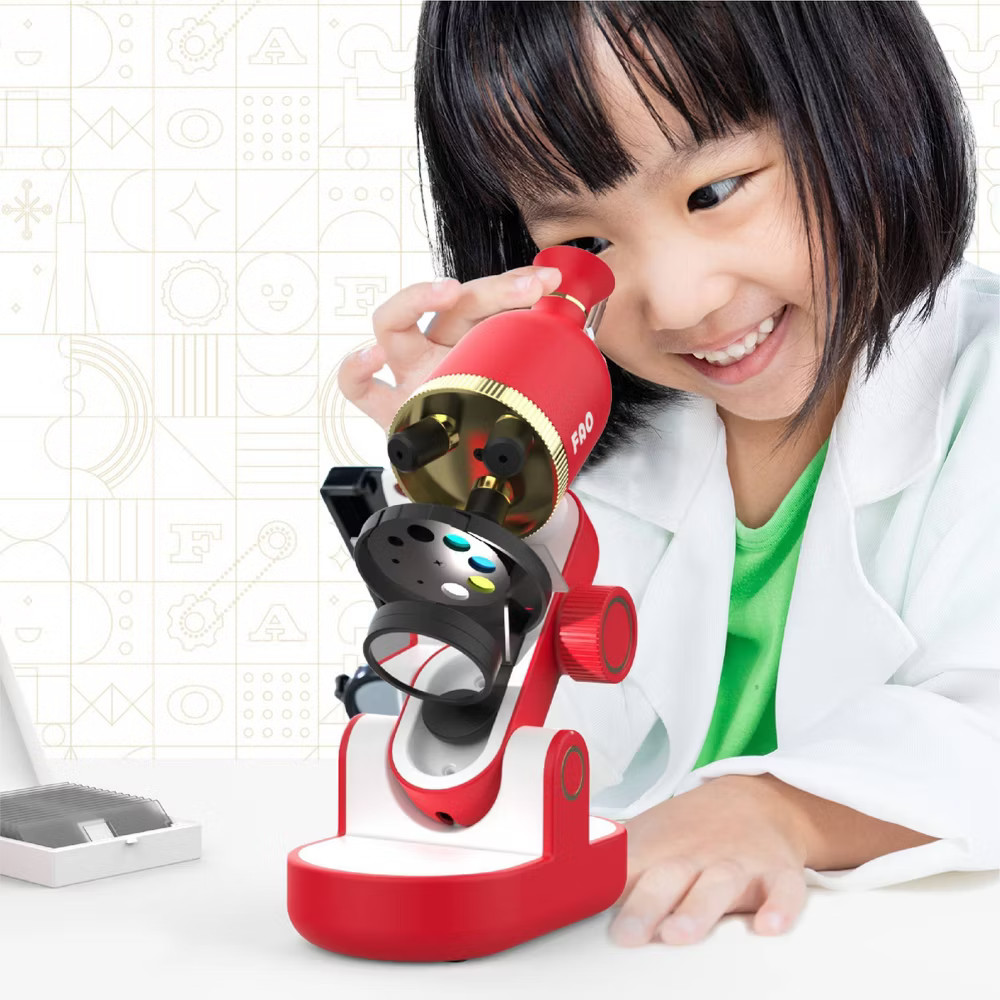 FAO Schwarz Kids' Microscope Set High Magnification Built-in Light 40pc