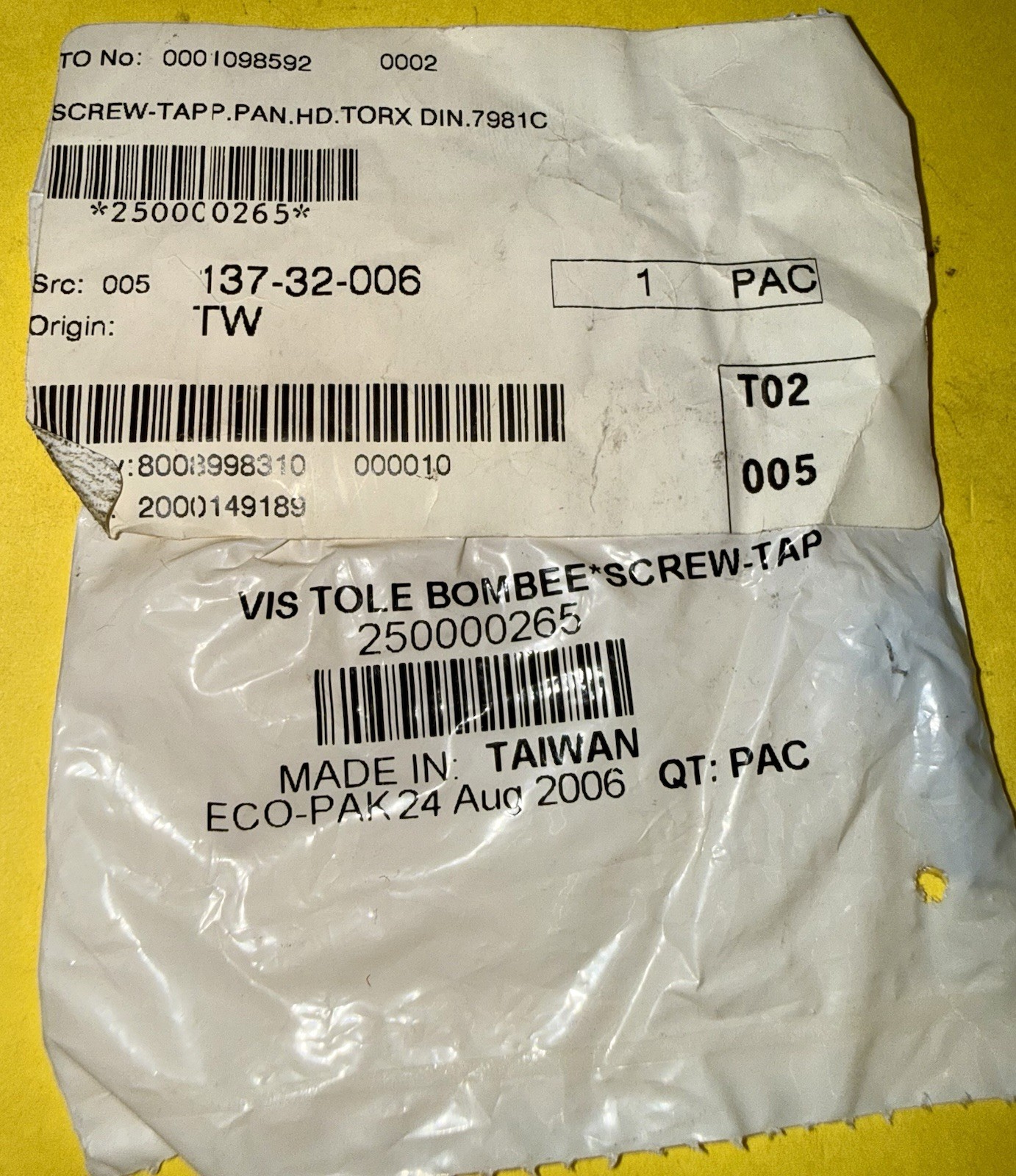 BRP OEM Discontinued SkiDoo torxscrew m2.9x12 250000265 (pk of 4) new