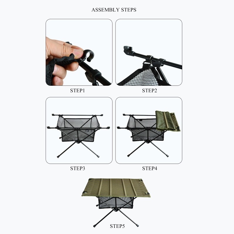 Desk Box Tripod Mesh Basket Organizer Camping Table Bag Folding Net Bag Picnic