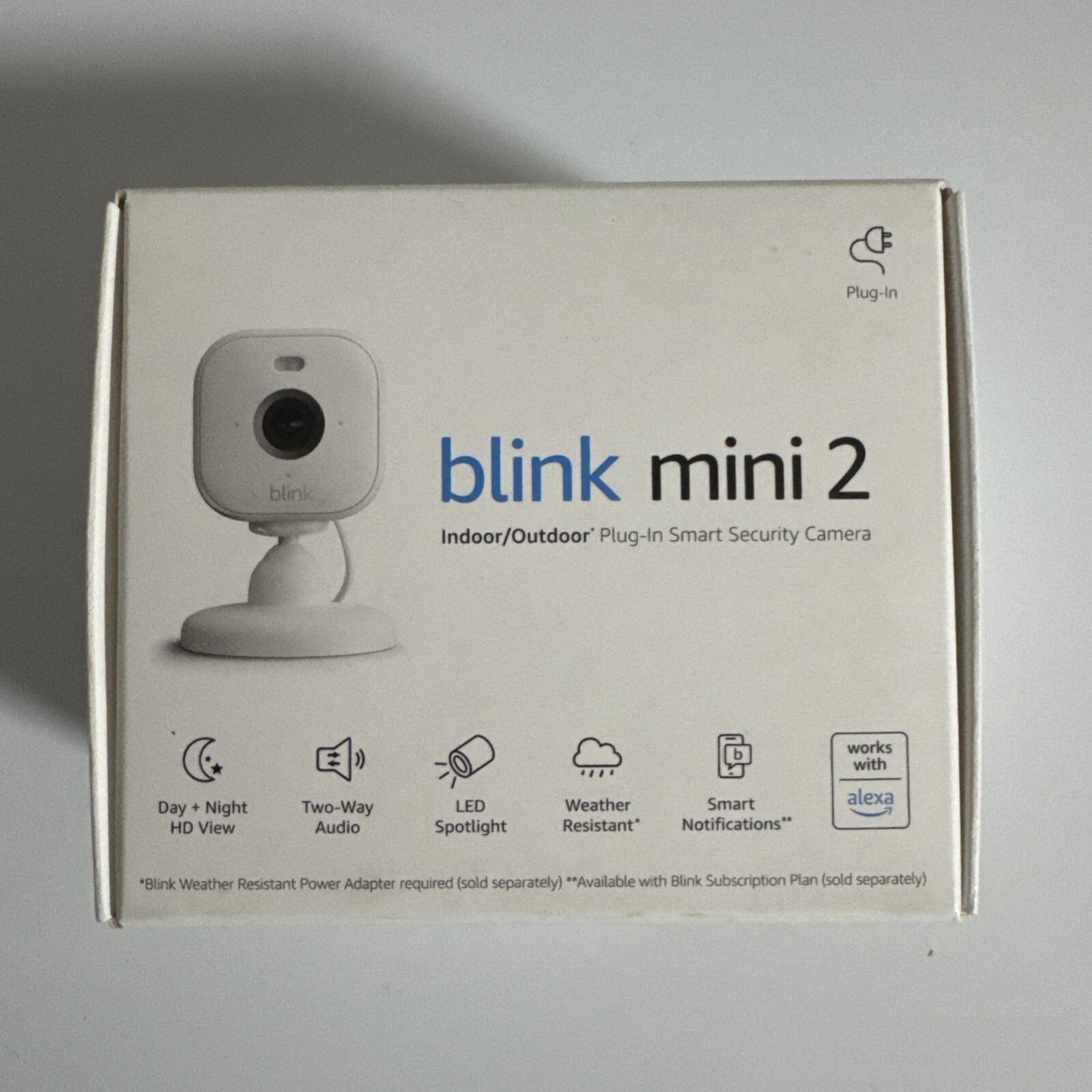 Blink - Mini 2 Indoor/Outdoor 1080p Plug-In Security Camera- WHITE