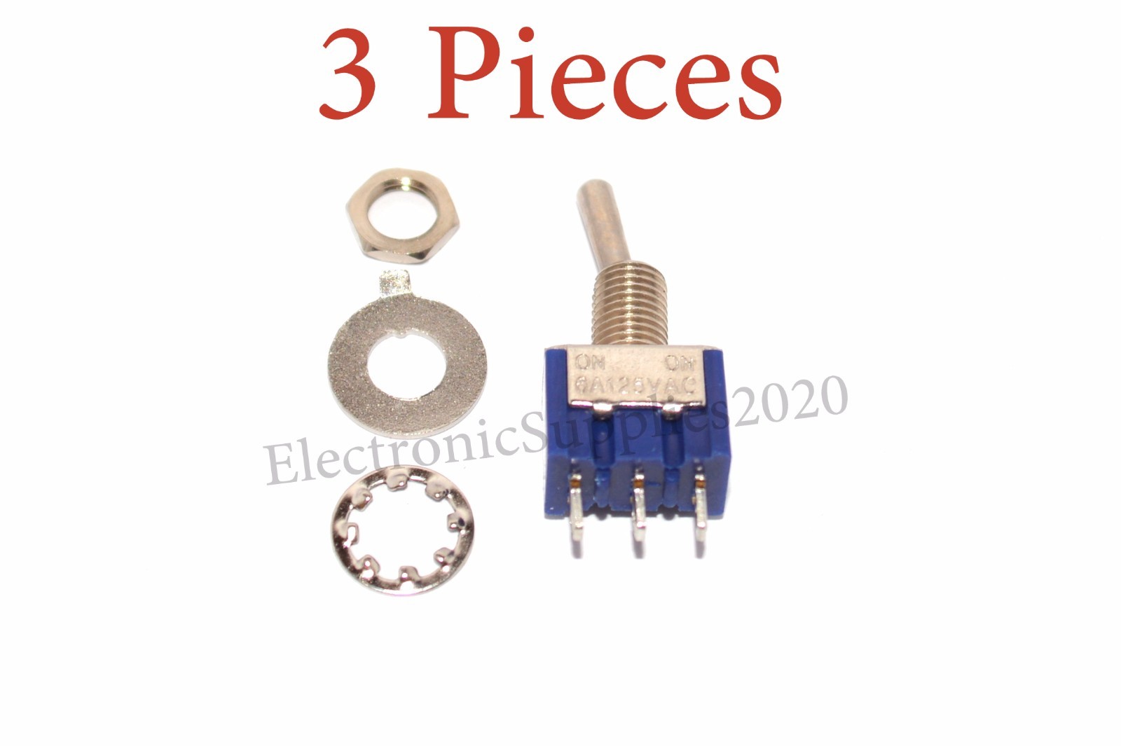 3 Pieces C & K On (Off) On Slide Switch 6A 125V  ON/OFF Switch US Seller!!!