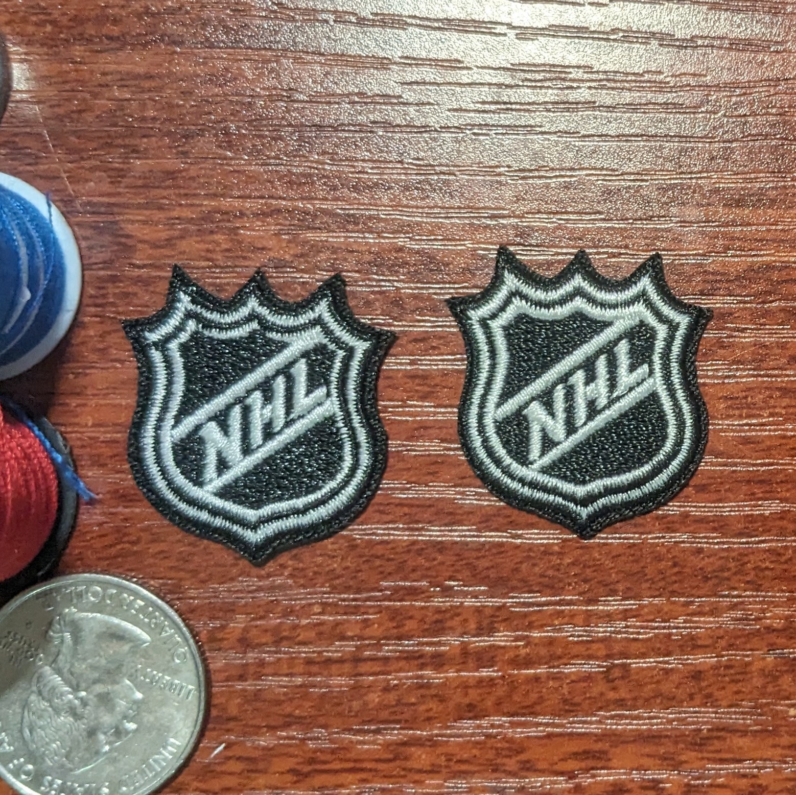NHL Logo Patch 2 Small Mini Pieces Embroidered Iron Patch 1.25x1"