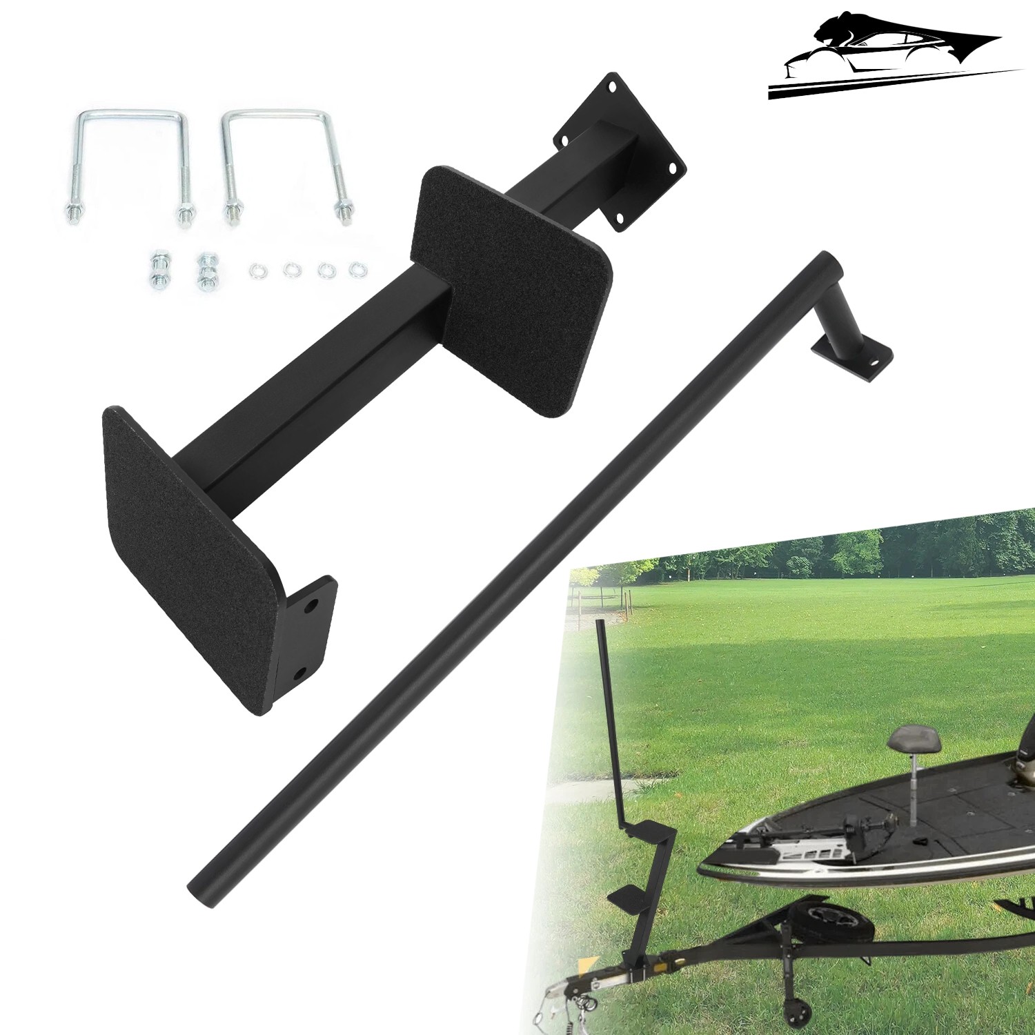 Dual Step Boat Trailer Steps For Universal Pontoon Bass Hunting Boat w/Handle