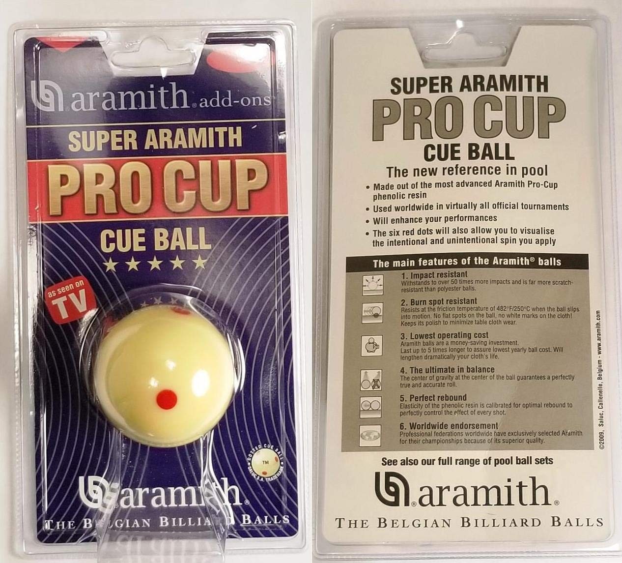 Aramith 2-1/4" Regulation Size Billiard/Pool Ball: Super Pro Cup 2 1/4", Red