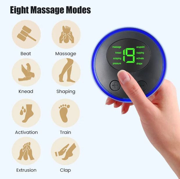Portable EMS Neck Massager – 8 Modes, 19 Levels, Muscle Relaxat