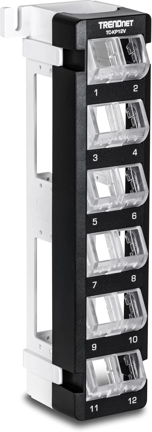 New TRENDnet 12-Port Blank Angled Wall Mount Keystone Patch Panel TC-KP12V