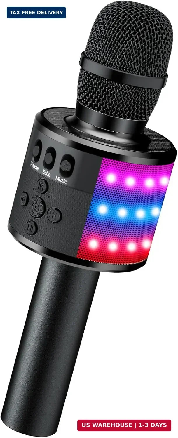 BONAOK Karaoke Microphone for Kids & Adults - Bluetooth Microphones Singing Mic
