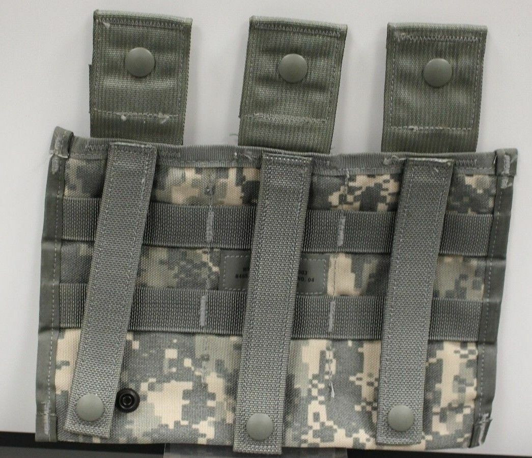 USGI US Army Molle ACU Triple Magazine Pouch 3 x 30 Side by Side 3 Mag Pouch EXC