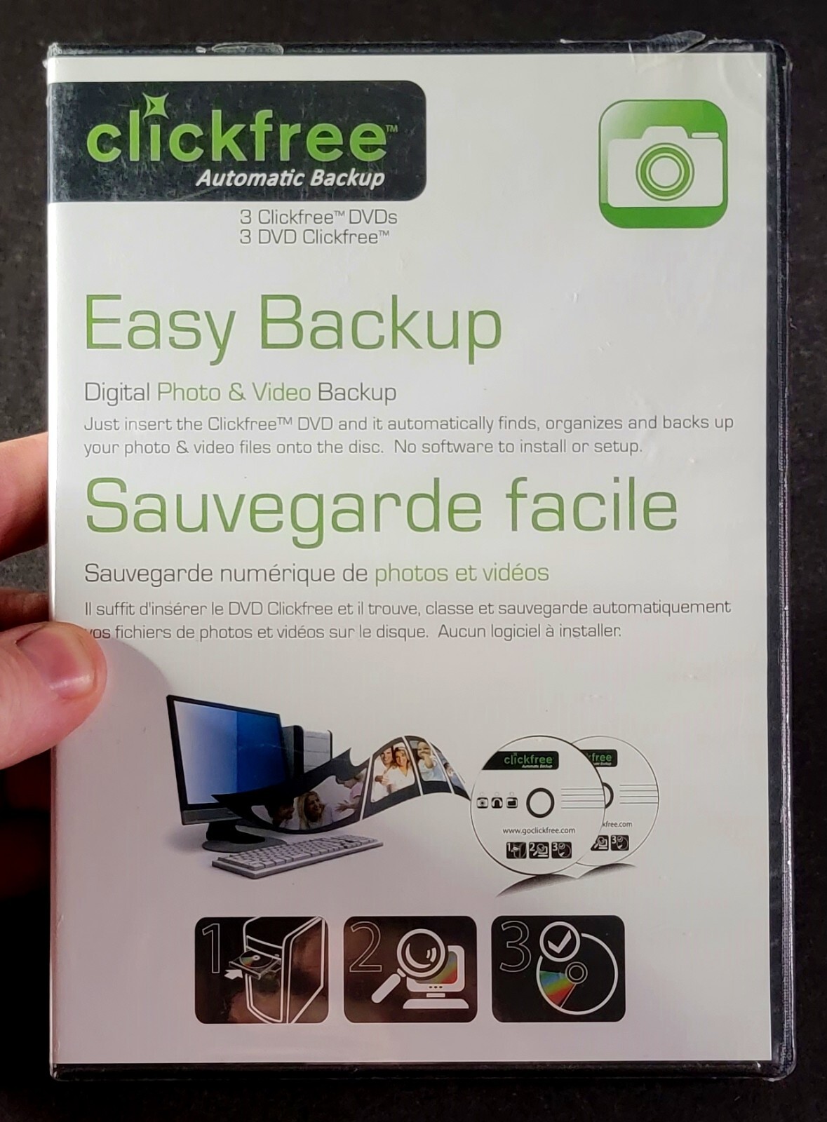 clickfree Automatic Backup Easy Backup Digital Photo & Video New Sealed