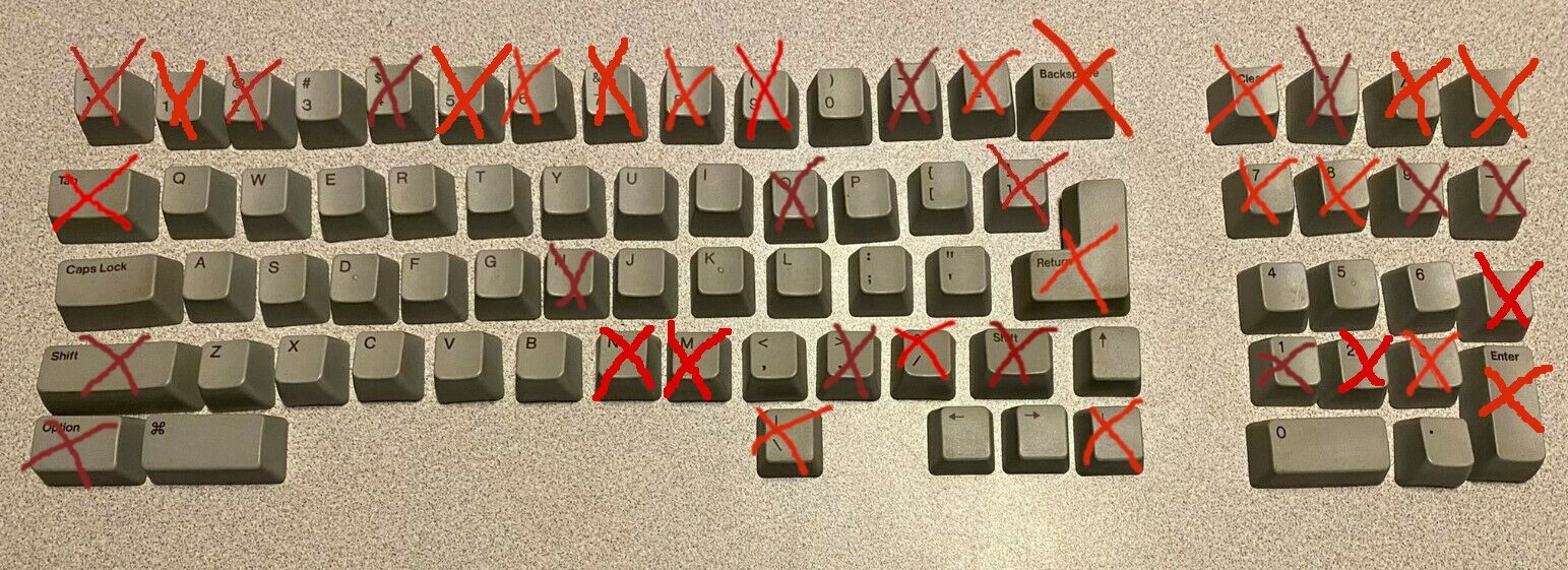 Original Apple Macintosh M0110A Keyboard Keycap - Single Cap - Platinum