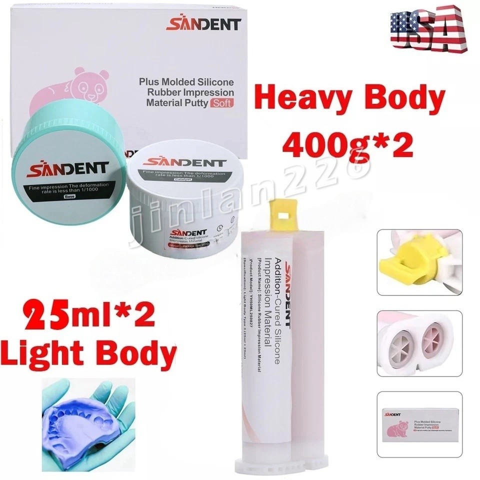 Dental Elastomeric Impression Putty Soft Silicone Material SANDENT USA