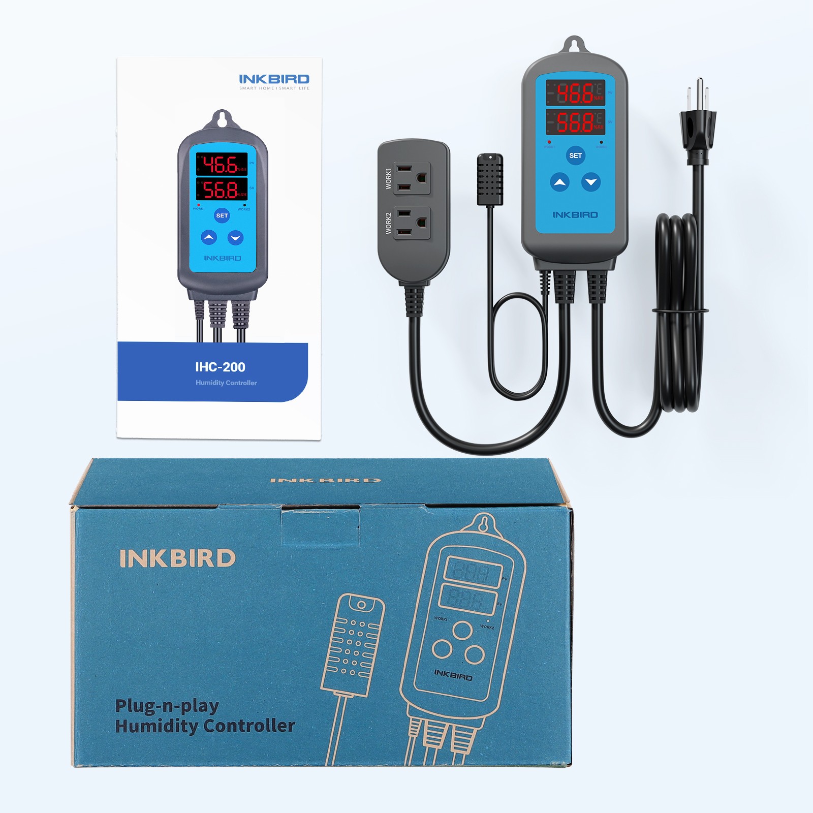 INKBIRD Humidity Controller Pre-Wired Digital Humidifier Dehumidifier Mushroom