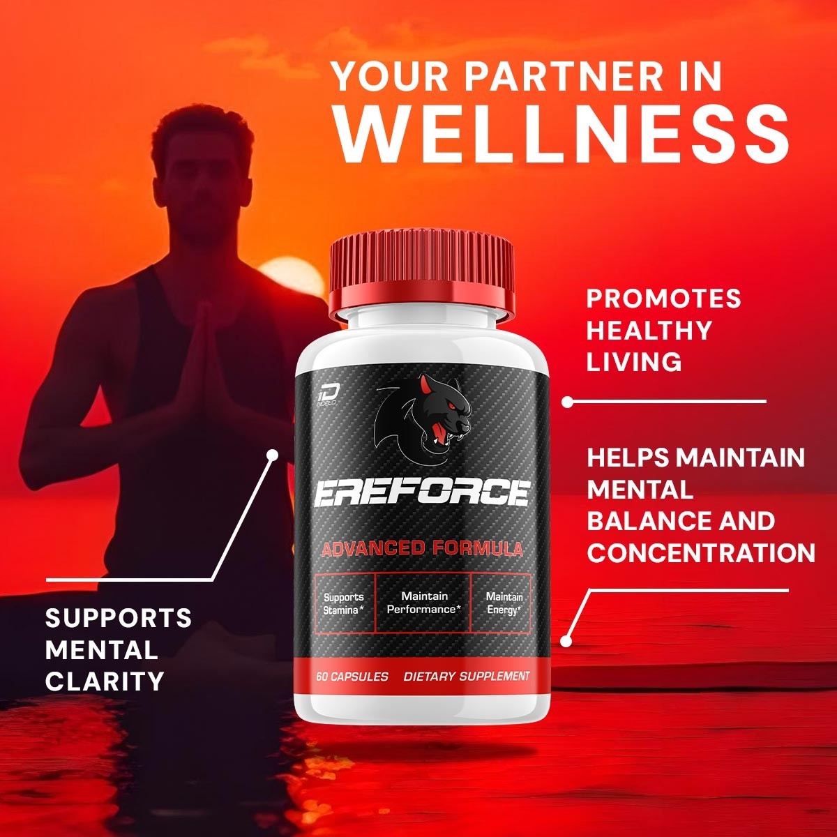 (1 Pack) EreForce for Men Capsules – Ere Force Vitamin Complex Pills, Energy