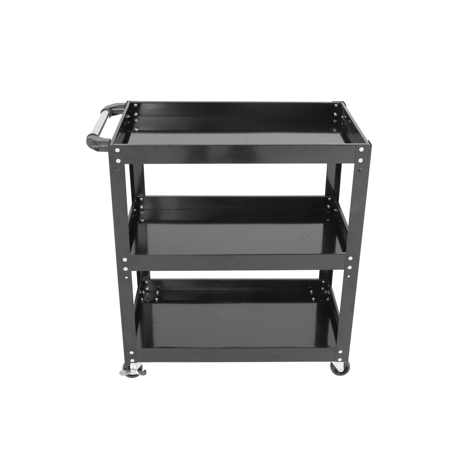 3-Tier Shelves Rolling Tool Cart Utility Mechanic with Lockable 330lbs Black
