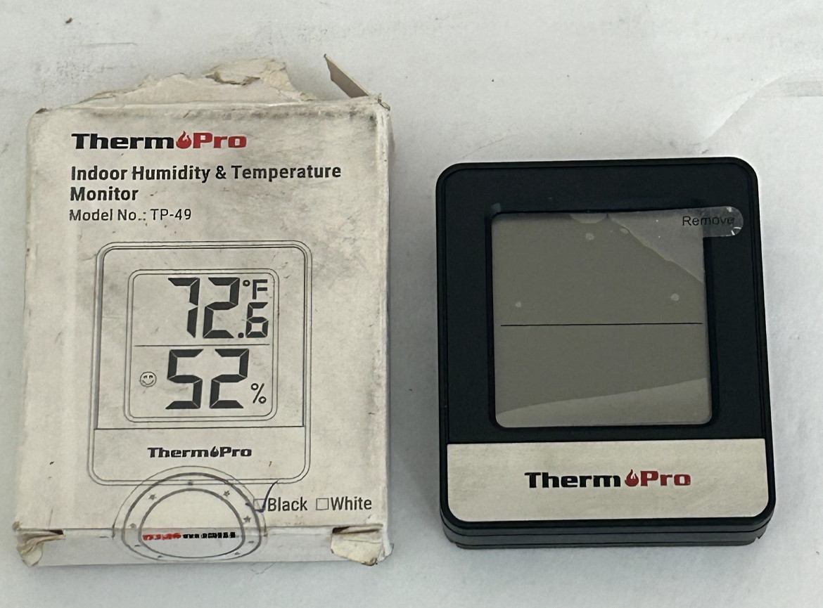 ThermPro TP-49 Indoor Humidity & Temperature Monitor - Color Black - New