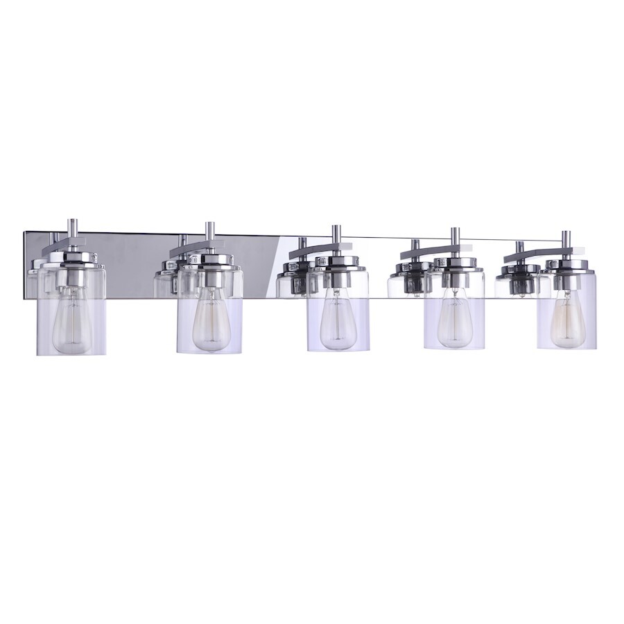 Craftmade Reeves 5 Light Vanity, Chrome/Clear - 17441CH5