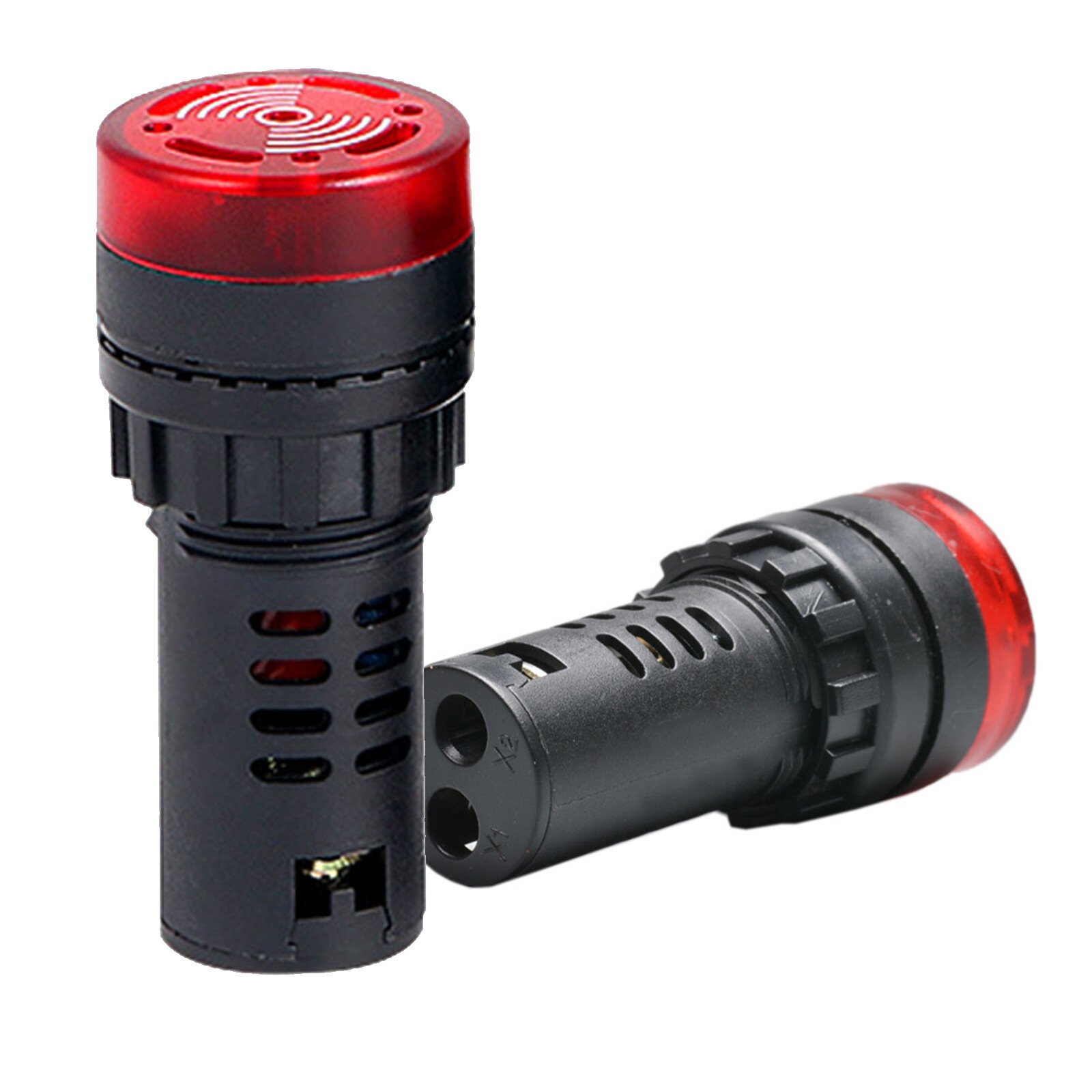 2 Pack DC 12V Red LED Buzzer Alarm Signal Indicator Flash Light Panel Mount c