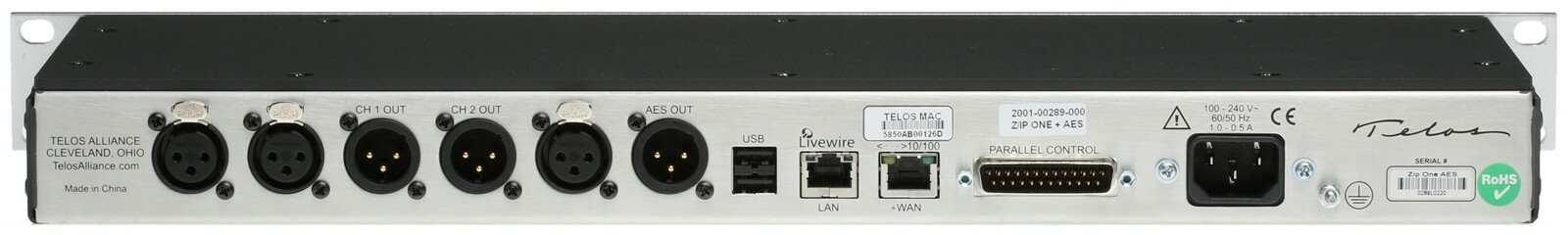 Telos Z/IP ONE w/ AES Remote Codec Audio Over IP Internet Transmission Endpoint