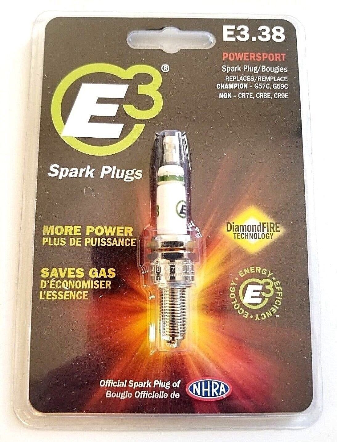 E3 Spark Plugs E3.38 (QTY 1) for Snowmobile