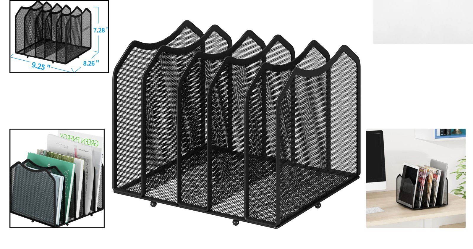 Multifunctional Mesh File Sorter - 5 Sections for Ultimate Desk Organization