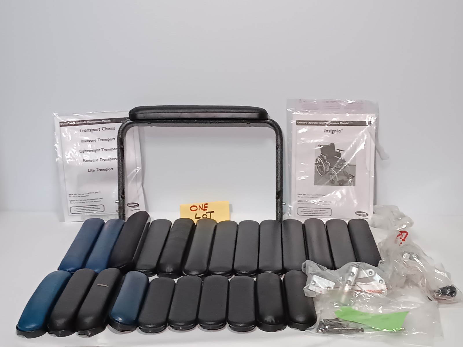 Lot of Invacare Wheelchair Parts, Mostly Pads for Arm Rest, 25+ Pieces -As Shown