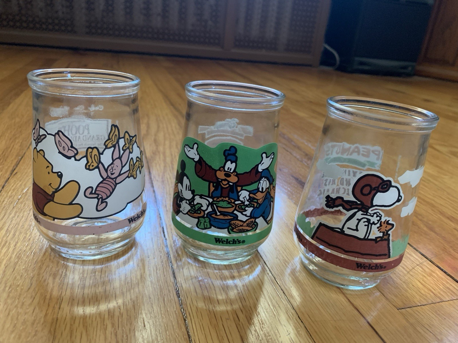 Welch's Jelly Glasses Set Lot of 3