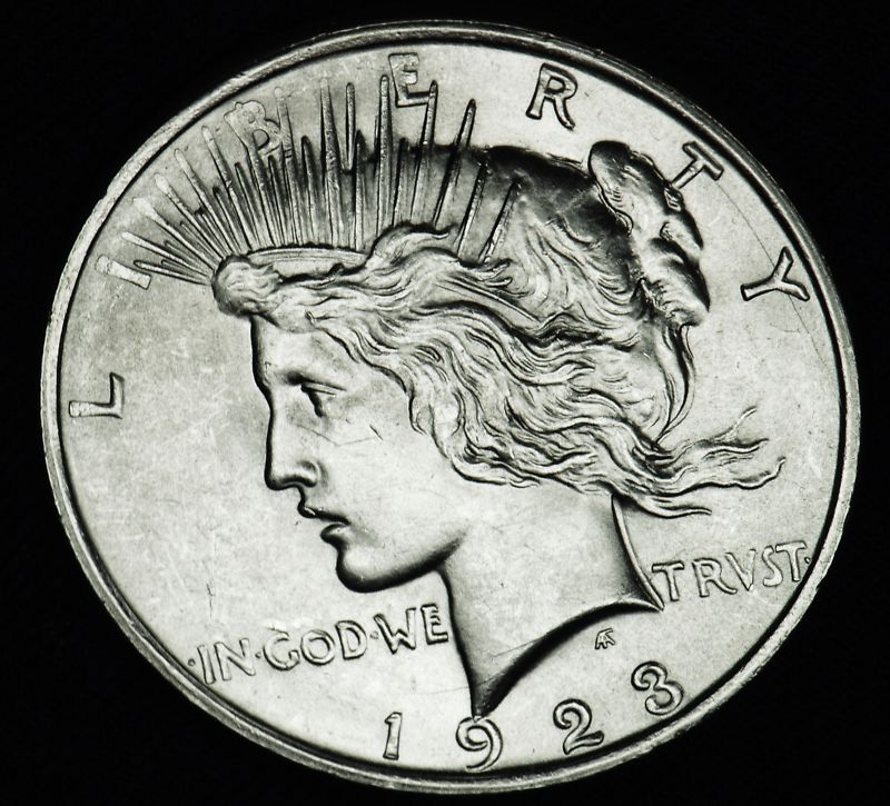 1923-d Silver Dollar. Full Eagles Feathers.   BU (Inventory A)