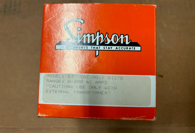 SIMPSON 01270 / 01270 (BRAND NEW) 0-300 Amps