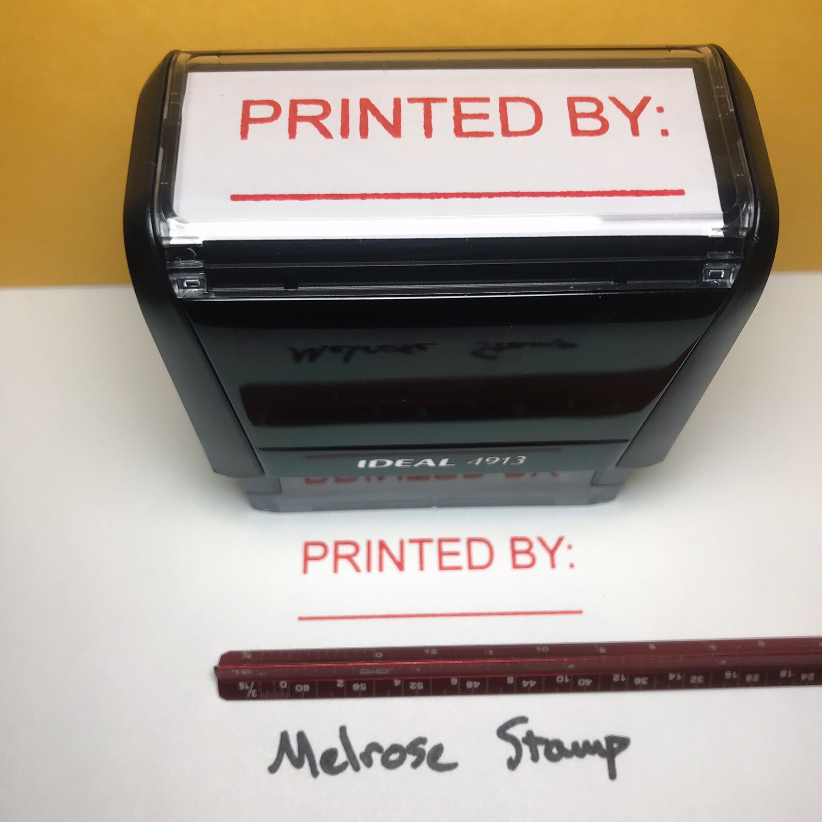 Printed By Rubber Stamp Red Ink Self Inking Ideal 4913