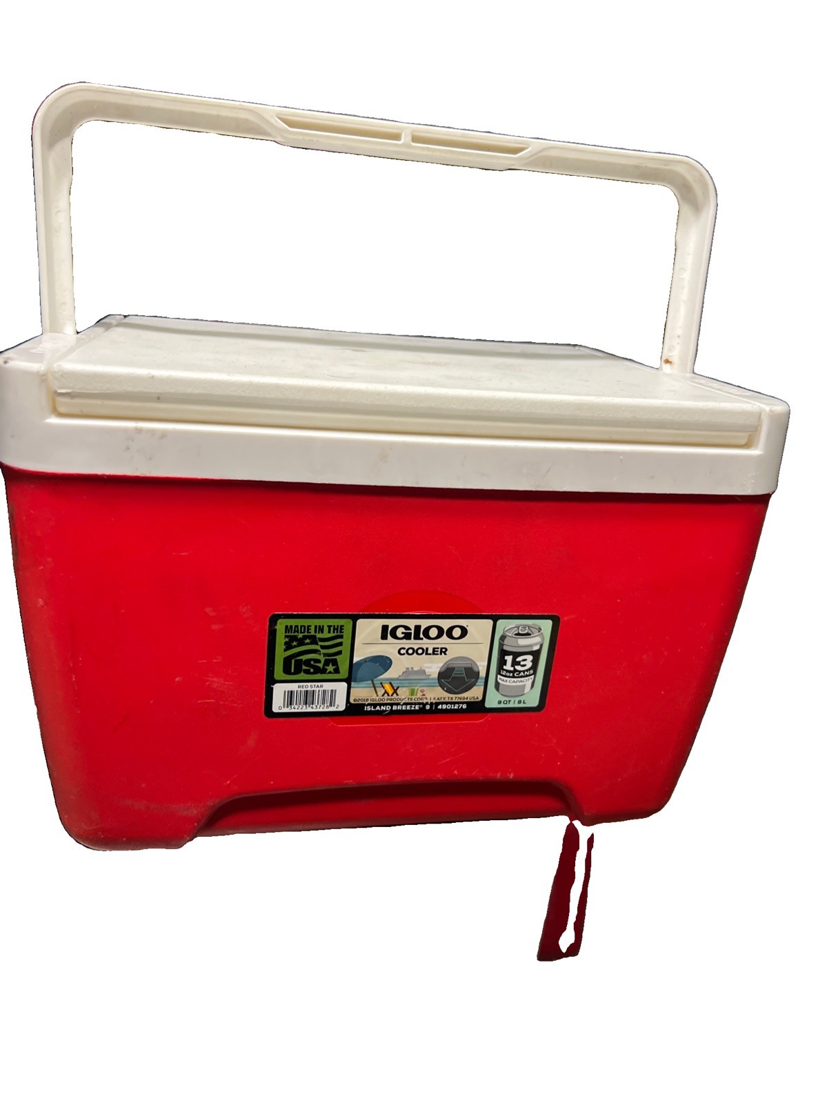 Igloo Laguna 9-Quart Hard Cooler Red & White 13 Twelve-Ounce Cans Cool Riser USA