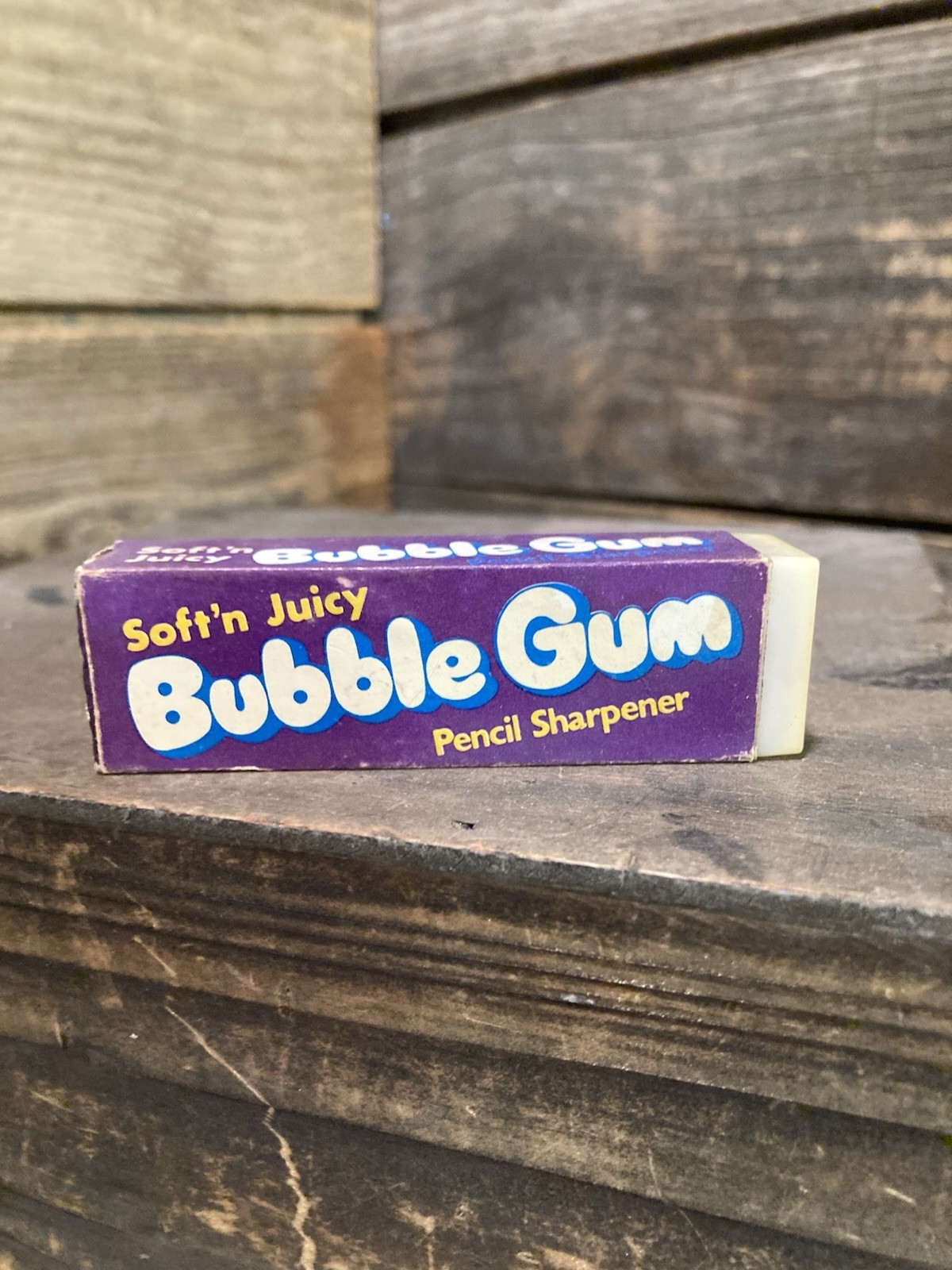 VTG 80's PURPLE BUBBLE GUM PLASTIC PENCIL SHARPENER