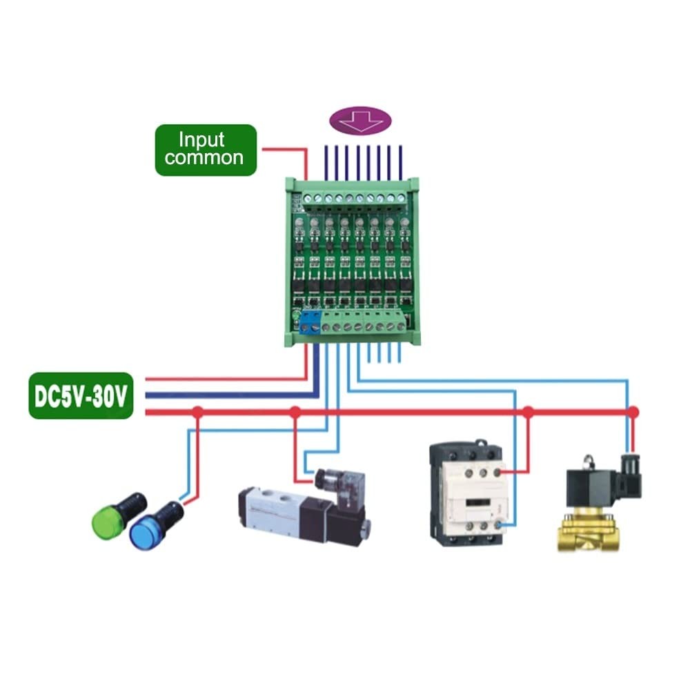8Channel PLC Amplifier Circuit Board DC 3.3V/5V Optocoupler Isolated Module