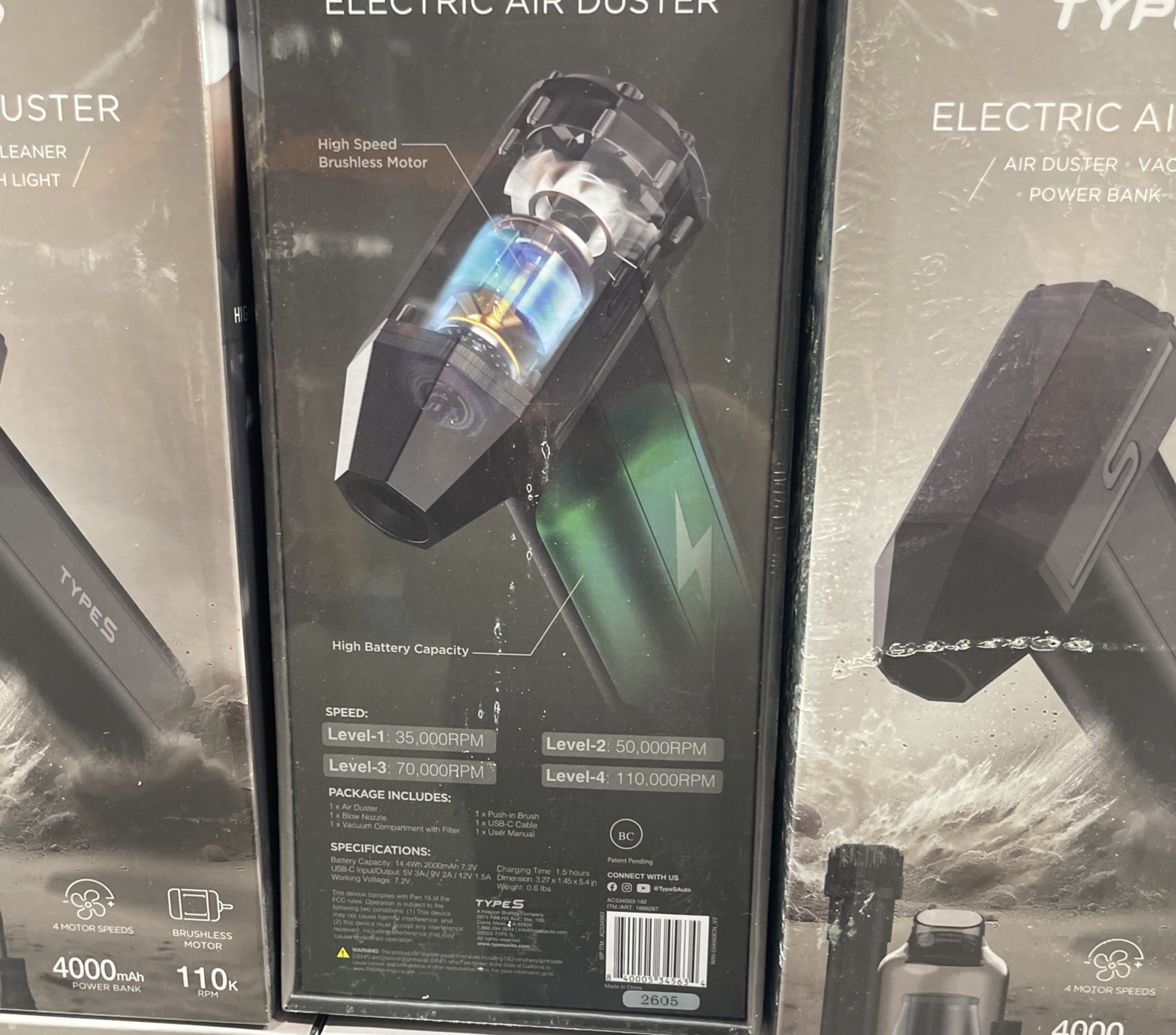 TYPE S Electric Air Duster Vacuum Cleaner Power Bank Flash Light AD1 Plus