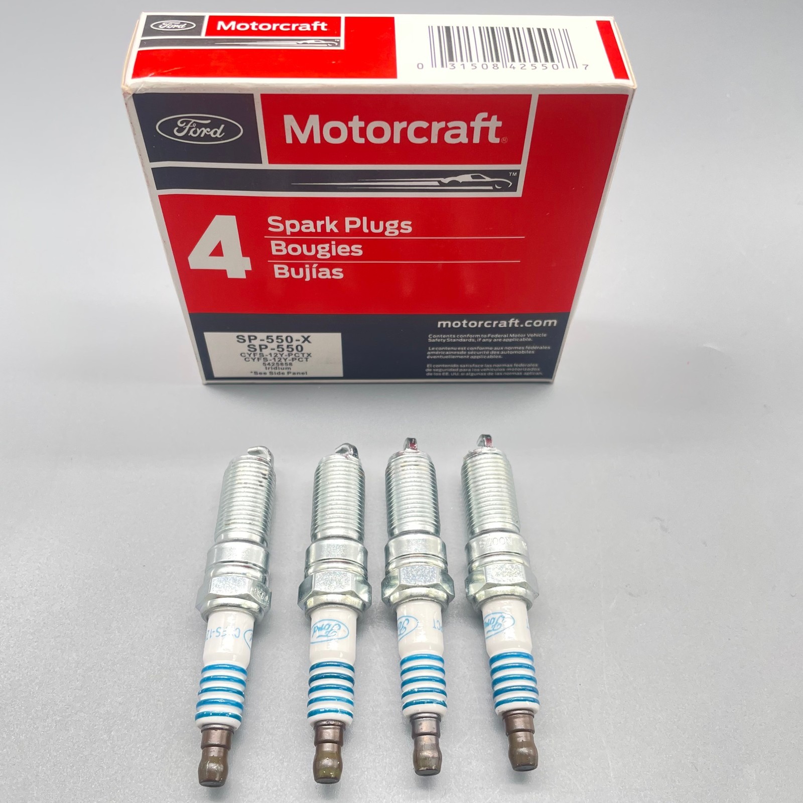 OEM Set of 4 : Motorcraft Ford Iridium Spark Plugs SP550X CYFS12YPCT NEW