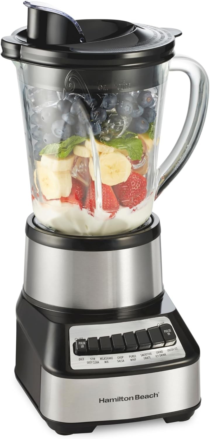 700W Blender 40Oz Glass Jar 14 Function Ice Blades for Smoothies Shakes Black