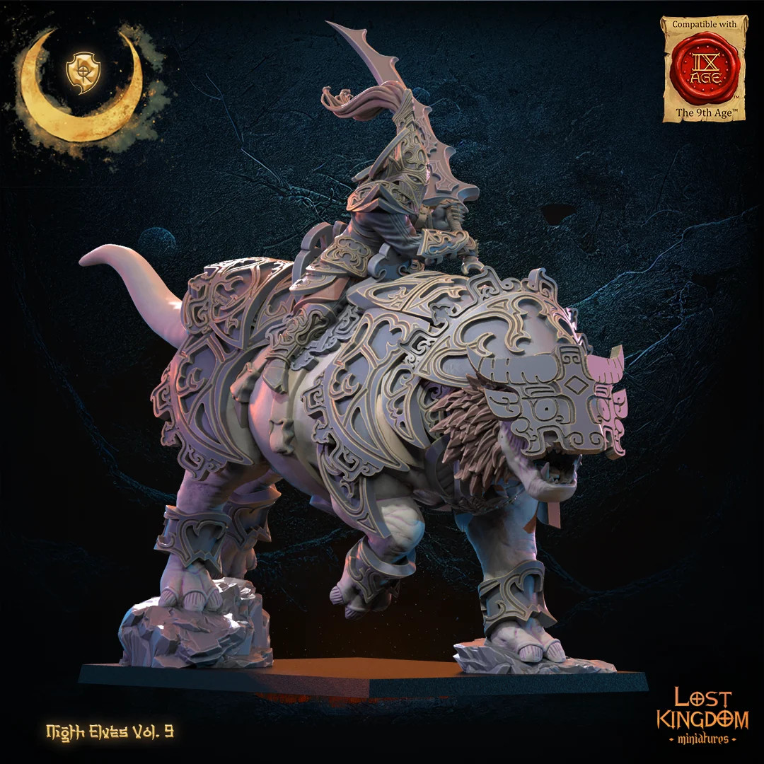 Baihu, Tsurugi Hero on Tao Tie - 28-32mm Night - Resin Tabletop Miniature