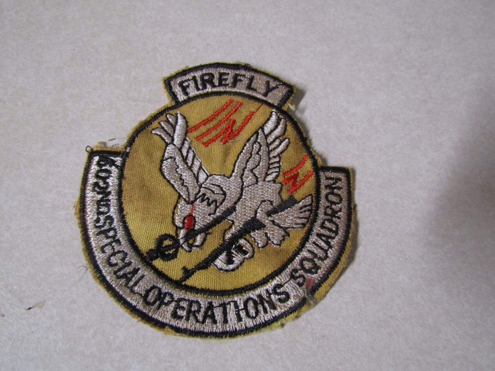 MILITARY PATCH OLD VIETNAM ERA 602ND SPECIAL OPERATIONS SQUADRON FIREFLY