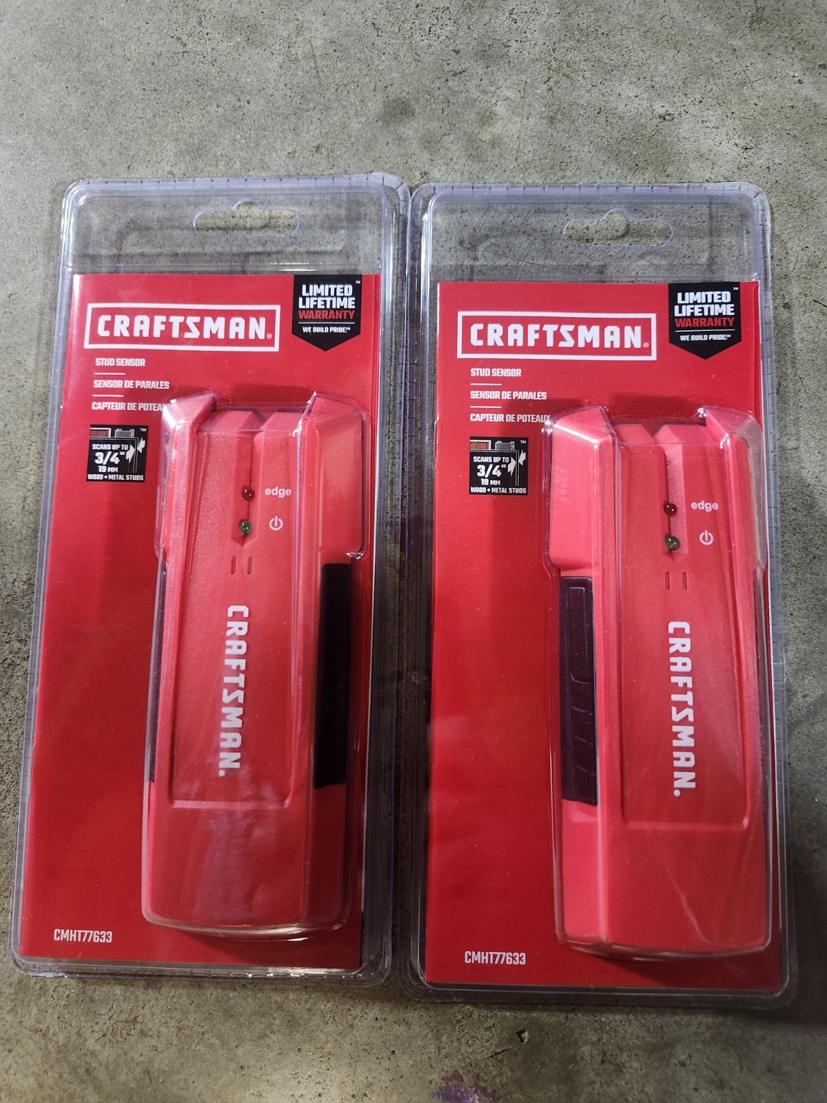 Craftsman CMHT77633 Electric Stud Sensor, LED Indicator, Portable, Red