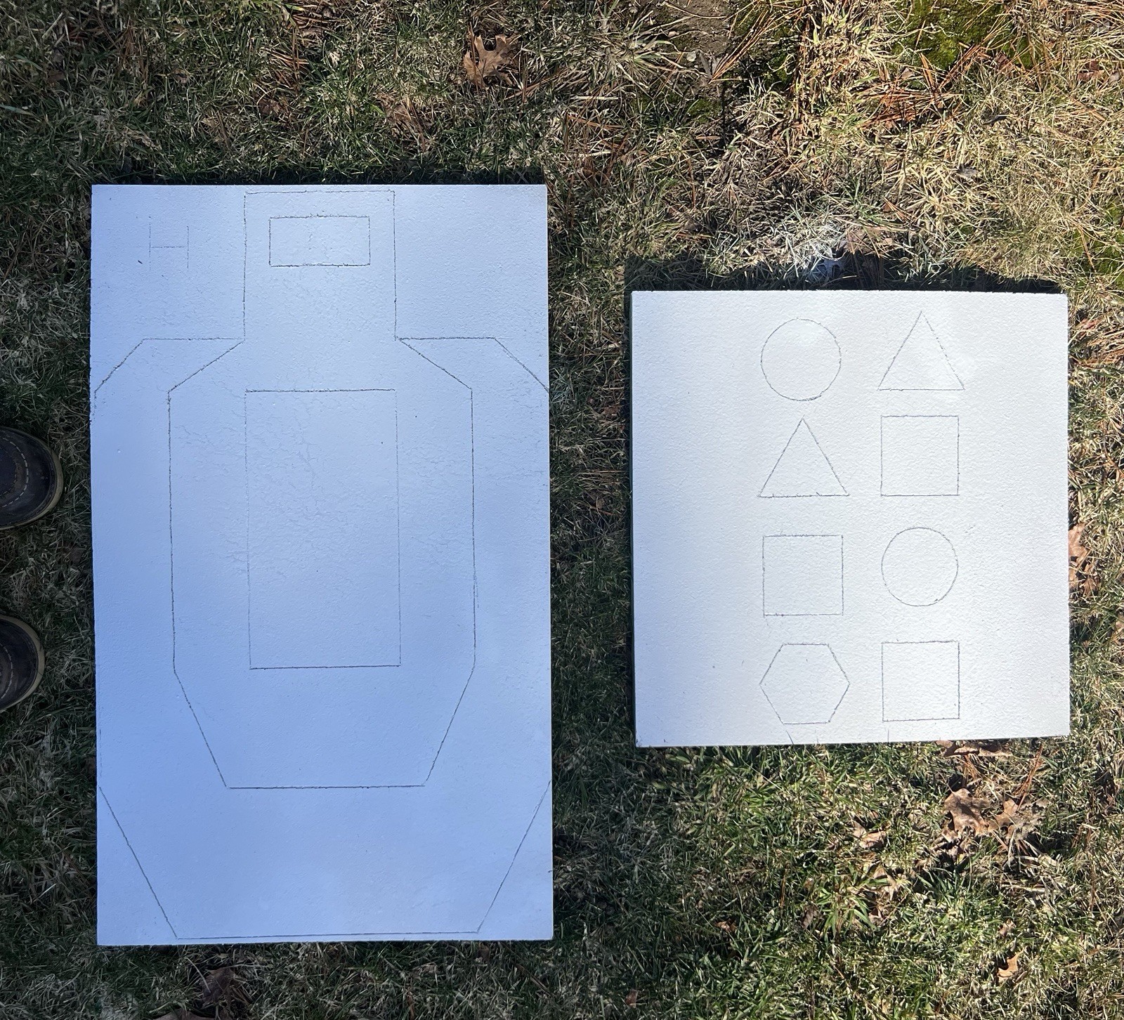 Full Size Self Healing Targets- Silhouette , White Reusable Rubber