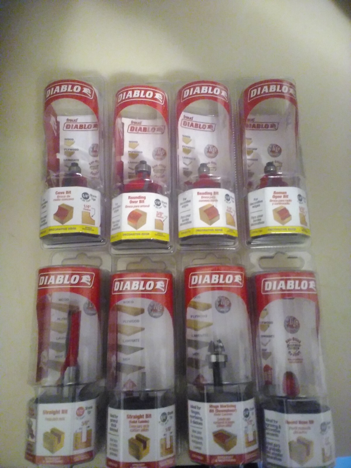 8 PIECE DIABLO ROUTER BIT SET