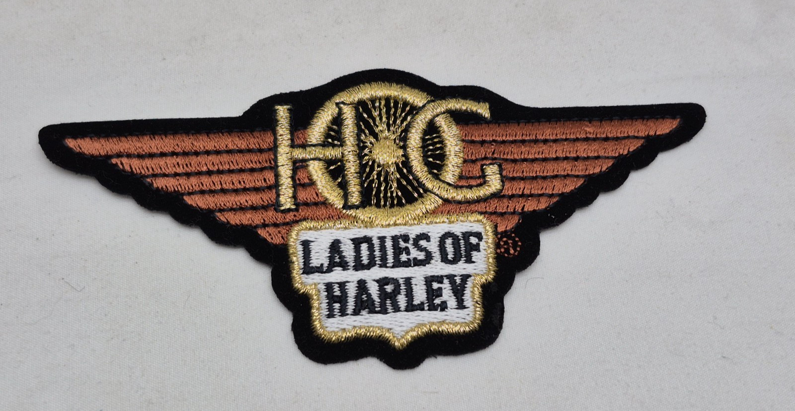 Harley Davidson Ladies of Harley HOG Wings Embroidered Patch Iron-On Unused 6"