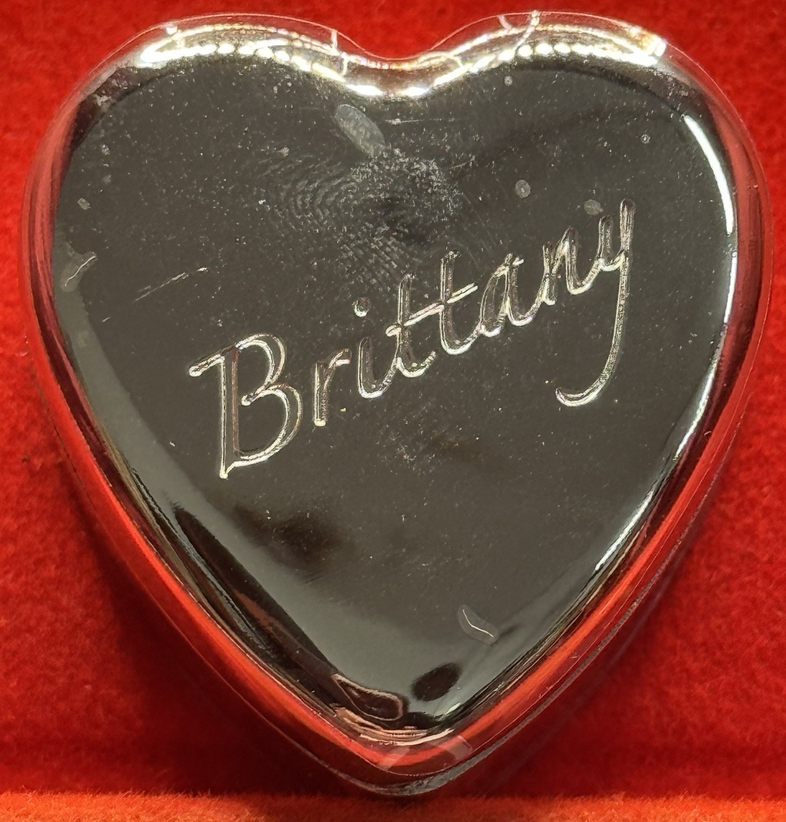 Brittany Ganz Heart Trinket Box Velvet Lined 1.5” NIB Early 2000’s