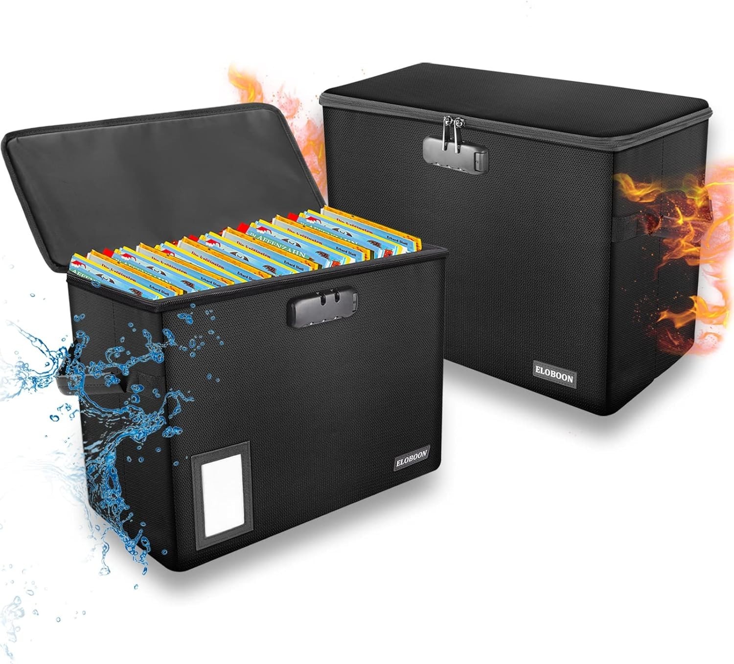 2 Pack Comic Book Storage Box, Fireproof & Water-Resistant Comic Book Box wit...