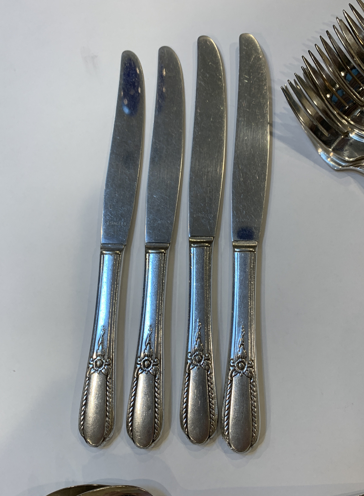 VTG 49 Piece Set 1941 Pendant Pattern Silverplate Flatware SL & GH Rogers Oneida