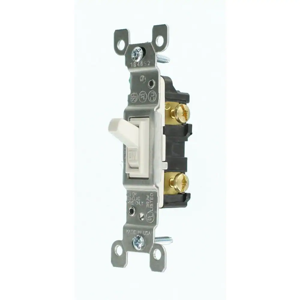 15 Amp Single-Pole Toggle Light Switch White