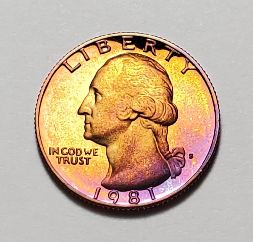 TONED 1981 S WASHINGTON QUARTER PROOF UNC #C3848