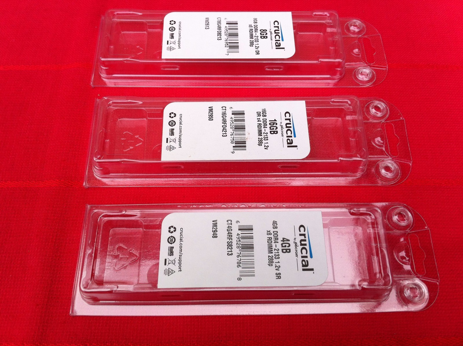 18 Pcs CRUCIAL RAM Memory Packaging Storage Box Case Protective Plastic Shell